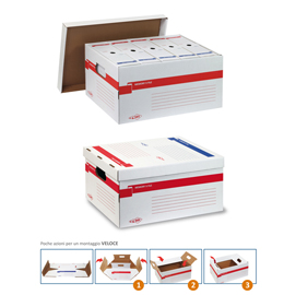 Scatola archivio memory x file - con coperchio - dorso 27,5 cm - 37x27x52 cm - bianco - sei rota