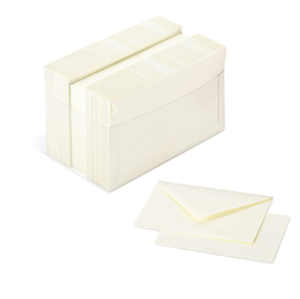 Scatola 100 cartoncini (200gr) + 100 buste (90gr) - avorio - formato 4 - favini