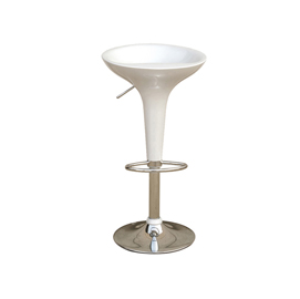 Sgabello bar - abs/acciaio cromato - 35x45x55/78 cm - bianco - serena group