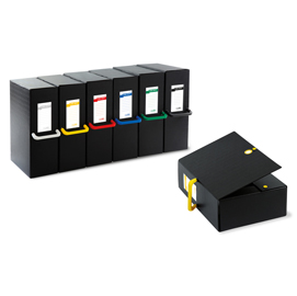 Scatola archivio big next - dorso 16 cm - 25x35 cm - nero/rosso - sei rota