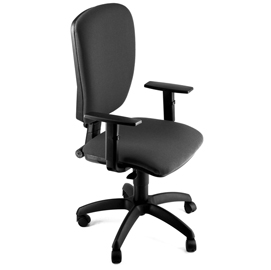 Sedia operativa cluster - con ruote e braccioli - nero - unisit