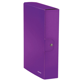 Scatola progetto wow - dorso 8 cm - viola metallizzato - leitz