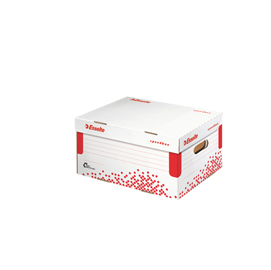 Scatola container speedbox - small - 25,2x35,5cm -  dorso 19,3 cm - bianco e rosso - esselte