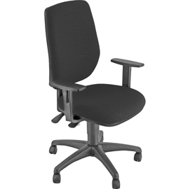 Sedia operativa exat - con ruote e braccioli - nero - unisit