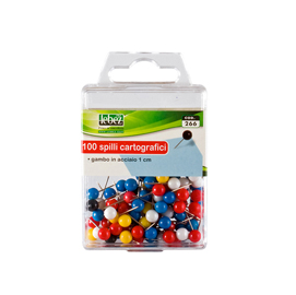 Spilli cartografici a sfera - colori assortiti - lebez - scatola 100 pezzi
