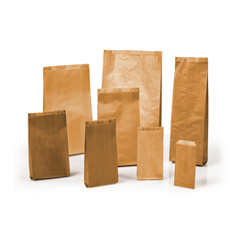 Sacchetti - carta kraft - 10x18 cm - soffietti laterali 3 cm - 45 gr - avana - rex sadoch - conf. 100 pezzi