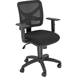 Sedia operativa pentagon - con ruote e braccioli - nero/nero - unisit