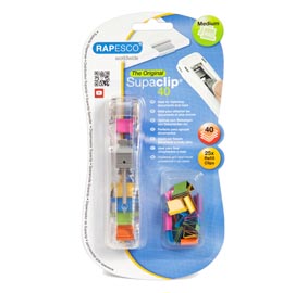 Sparamolle supaclip® 40 - 25 mollette incluse - colori assortiti - rapesco