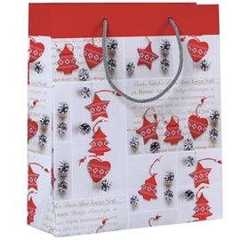 Shopper regalo shabby chic christmas - 30 x 36 x 12cm - kartos