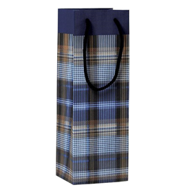 Shopper regalo scozzese blu - 12 x 35 x 10cm - kartos