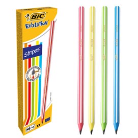 Scatola matite grafite evolution stripes - bic - conf. 12 pezzi