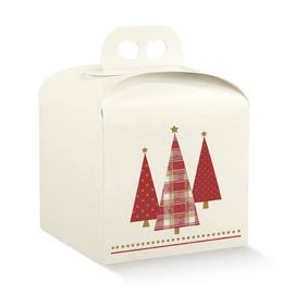 Scatola portapanettone 200x200x180 mm pini stellati 37868 scotton