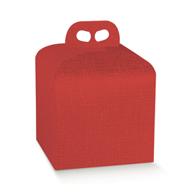 Scatola portapanettone 245x245x130mm lino rosso 38020 scotton