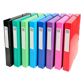 Scatola archivio box iderama - diametro 40mm - a4 - 8 colori assortiti - exacompta