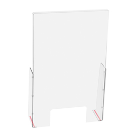 Schermo protettivo da banco - con feritoia - in pet - 95x68 cm - lebez