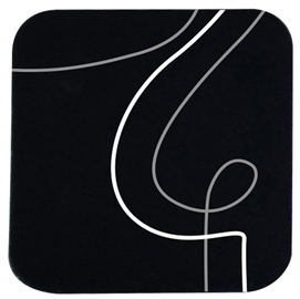 Sottobicchiere linea spaghetti - 10x10 cm - nero - stilcasa