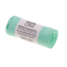 Sacchi bio - 42x45 cm - 10 l - 16 micron - bianco - conf. 20 pezzi