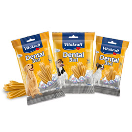 Snack dental 3 in 1 - misura s (per cani con peso tra i 5 e 10 kg) - 180 gr - vitakraft - conf. 7 pezzi