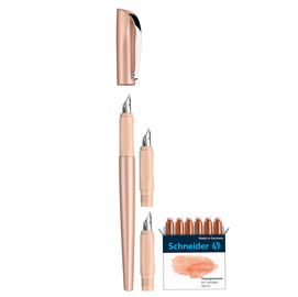 Set penna stilografica callissima - 3 punte intercambiabili incluse - fusto albicocca - schneider