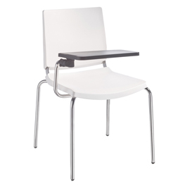 Seduta attesa atenea att - con tavoletta scrittoio - senza braccioli - bianco - unisit