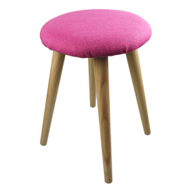 Sgabello in legno kd - 30,5 x 43,5 cm - fuxia - king collection