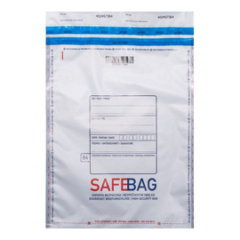Sacchetti di sicurezza safe bag - per corrieri - b4 - 25,6 x 37 + 4 cm - bianco - bong packaging - conf. 100 pezzi