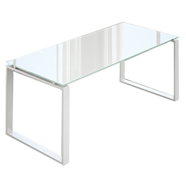 Scrivania direzionale swing 7020 - 160 x 80 cm - cristallo/alluminio - linekit