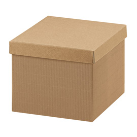 Scatola - con coperchio - 40 x 28,5 x 24 cm - cartone onda - avana - scotton