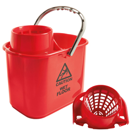 Secchio polar - con strizzatore - 15 l - rosso -  30 x 27 x 37 cm - perfetto