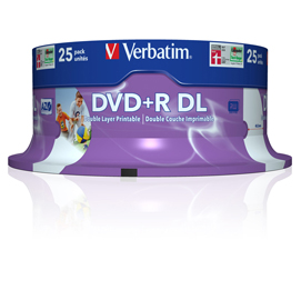 Scatola 25 dvd+r dual layer 8x 8.5gb 240min. Serigrafato spindle