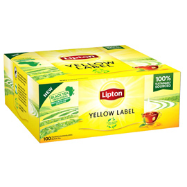 Te' nero - yellow label - in filtro - lipton - conf. 100 pezzi