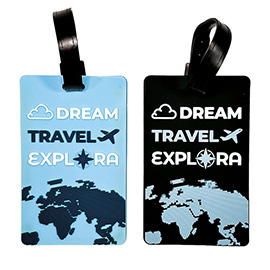 Targhette per valigia explora - 10,5 x 6,5 cm - azzurro nero - lebez