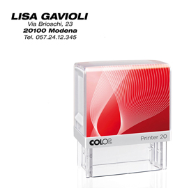 Timbro printer 20 - autoinchiostrante - 14x38 mm - 4 righe - colop