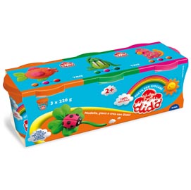 Tris barattoli da 220gr - verde/arancio/magenta - didò