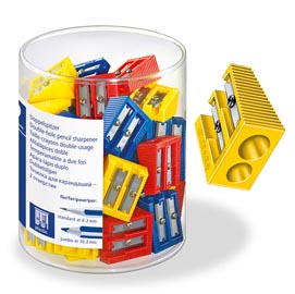 Temperamatite senza contenitore - 2 fori - colorati - staedtler - conf. 50 pezzi