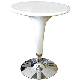 Tavolo bar - ø 60 cm - abs e acciaio - h 72/92 cm - bianco - serena group