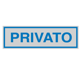Targhetta adesiva - privato - 165x50 mm - cartelli segnalatori