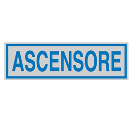Targhetta adesiva - ascensore - 165x50 mm - cartelli segnalatori