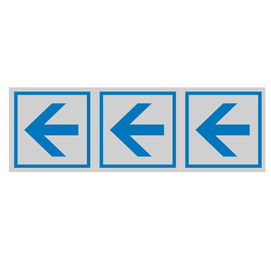 Targhetta adesiva - freccia (tripla) - 150x50 mm - cartelli segnalatori