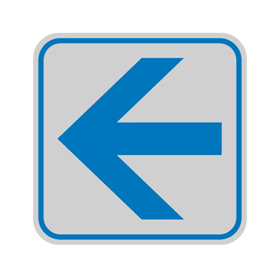 Targhetta adesiva - pittogramma freccia - 82x82 mm - cartelli segnalatori