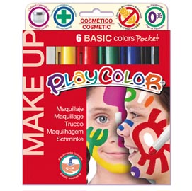Tempera solida make up  - cosmetica - playcolor - astuccio 6 colori brillanti