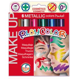 Tempera solida make up - cosmetica - playcolor - astuccio 6 colori metallic