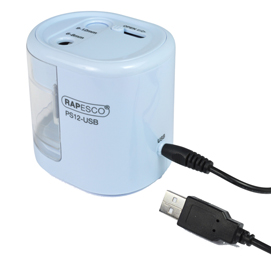 Temperamatite elettrico con contenitore - 2 fori - bianco - rapesco