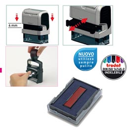 Tampone di ricambio 6/4750/2 - blu/rosso - trodat - conf. 3 pezzi