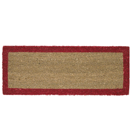 Tappeto scalino - fibra di cocco e pvc - 27x70 cm - rosso - velcoc