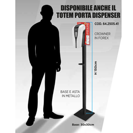 Totem in metallo - 150 cm - per dispenser automatico gelly - gbc