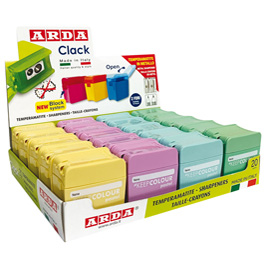 Temperamatite - 2 fori - colori pastel assortiti - arda - expo 20 temperamatite