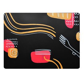 Tovaglietta americana linea spaghetti - 41x31 cm - nero - stilcasa