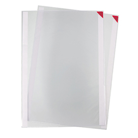 Tasche a l con retro adesivo - a4 - rosso - tarifold - conf. 5 pezzi