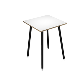 Tavolo alto skinny metal - 80 x 80 x h 105 cm - nero / bianco - artexport